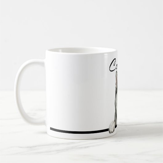 Halbrealistischer Siberian Husky Vollumwicklung 11 Kaffeetasse (Links)