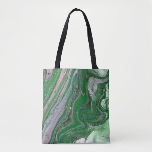 Halbring Green Fluffy Abstrakt Tote Bag Tasche (Vorderseite)
