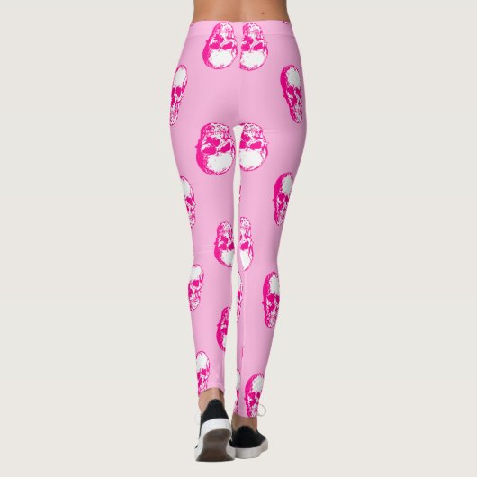 Halbrosa Schädelgotik Leggings (Rückseite)