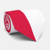 Halbrot und halbes Weiß Farbblock Krawatte (Gerollt)