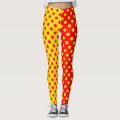 Halbrotes Polka-Dots-Design Leggings (Vorderseite)
