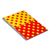Halbrotes Polka-Dots-Design Notizblock (Rechte Seite)