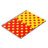 Halbrotes Polka-Dots-Design Notizblock (Linke Seite)