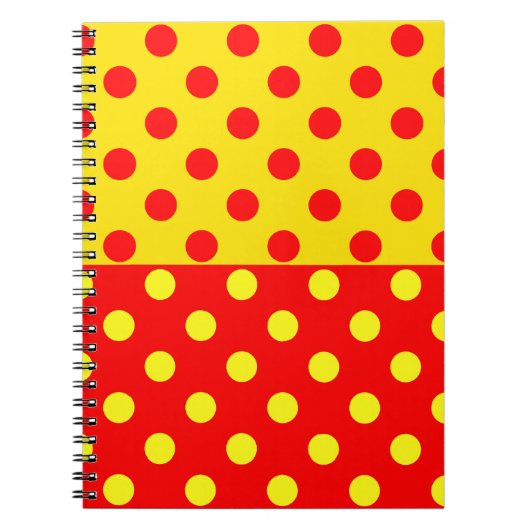 Halbrotes Polka-Dots-Design Notizblock (Vorderseite)