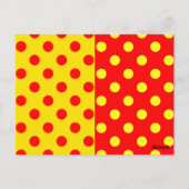 Halbrotes Polka-Dots-Design Postkarte (Rückseite)
