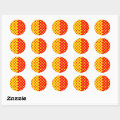 Halbrotes Polka-Dots-Design Runder Aufkleber (Blatt)