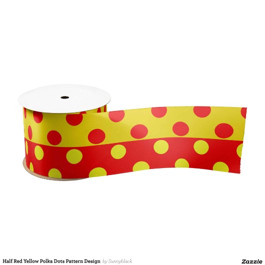 Halbrotes Polka-Dots-Design Satinband