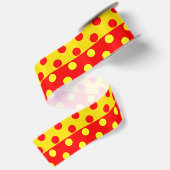 Halbrotes Polka-Dots-Design Satinband (Rückseite)