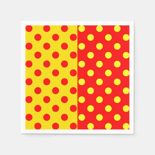 Halbrotes Polka-Dots-Design Serviette (Vorderseite)