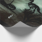 halbrunder Hintergrund mit Spuk Haus, Gräber Geschenkpapier (Ecke)