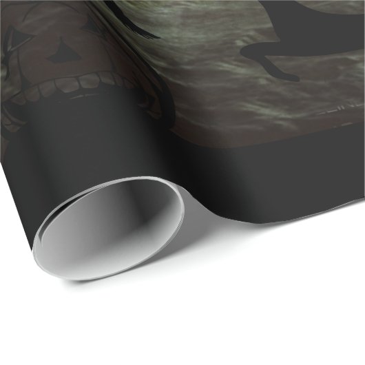 halbrunder Hintergrund mit Spuk Haus, Gräber Geschenkpapier (Rolleneckpunkt)