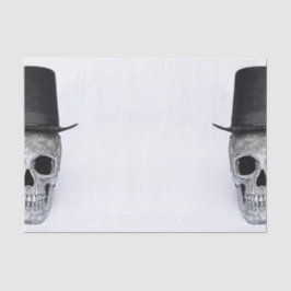 Halbschädel mit Top Hut schwarz und weiß gotisch Seidenpapier