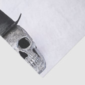 Halbschädel mit Top Hut schwarz und weiß gotisch Seidenpapier (Ausschnitt)