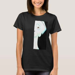 Halbschneide Niedliche, würzige Hundefigur schwarz T-Shirt
