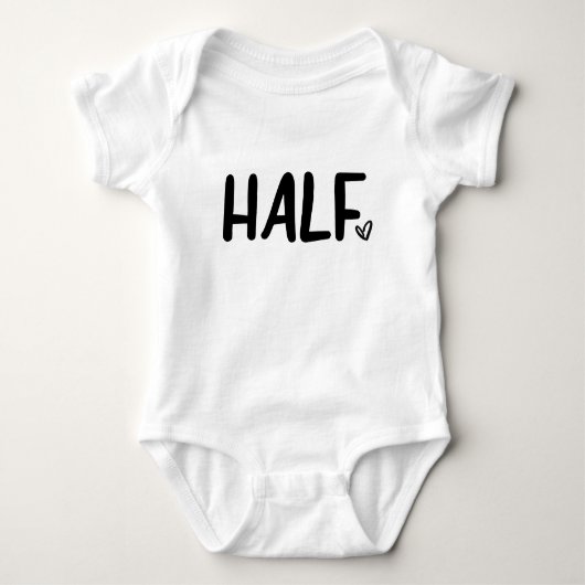 Halbschwache Minimalistische Herzfrequenz Halbpens Baby Strampler (Vorderseite)