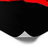 Halbschwarz/Halbroter Weltkarte Poster (Ecke)