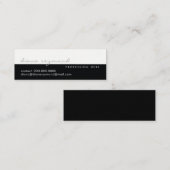 halbschwarz, modern, beruflich elegant mini visitenkarte (Vorne/Hinten)