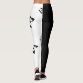 Halbschwarzer Halbweißschmetterling Leggings (Rückseite)