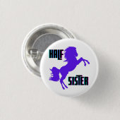 Halbschwester Lila Pony Geschwister Button (Vorne & Hinten)