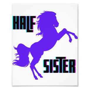Halbschwester Lila Pony Geschwister Fotodruck