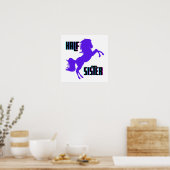 Halbschwester Lila Pony Geschwister Poster (Küche)
