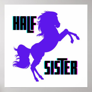 Halbschwester Lila Pony Geschwister Poster
