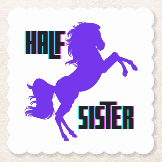 Halbschwester Lila Pony Geschwister Untersetzer (Vorderseite)