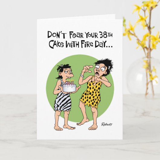 Halbsicherung 38. Geburtstag Karte (Gelbe Blume)