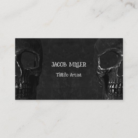 Halbskulpturgotik Schwarz-Weiß-Tattoo-Künstler Visitenkarte (Vorderseite)