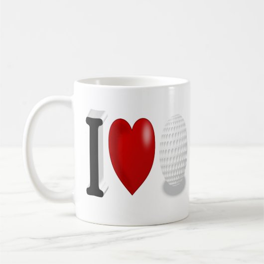 Halbtext-Tasse des Golffans Kaffeetasse (Links)