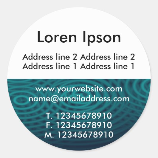 Halbtextur und Weiß 12 Unternehmen / Profil Runder Aufkleber (Vorderseite)