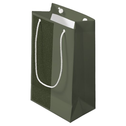 Halbtexturierte Moosgrüne Geschenktasche - individ Kleine Geschenktüte (Vorderseite Schrägansicht)