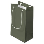 Halbtexturierte Moosgrüne Geschenktasche - individ Kleine Geschenktüte (Rückseite Schrägansicht)