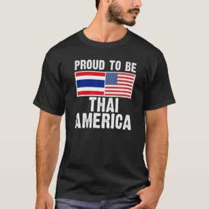 Halbthai Half amerikanische Flagge Thailand T-Shirt
