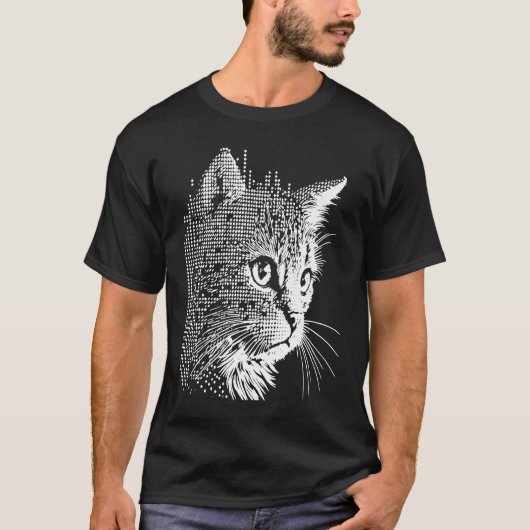 Halbton-Katze T-Shirt (Vorderseite)