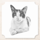 Halbton-Katze Untersetzer (Vorderseite)