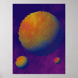 Halbton-Mondposter Poster