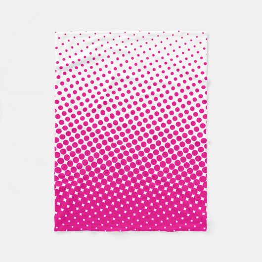 Halbton Pop Art Dot Muster Rosa und Weiß Fleecedecke (Vorderseite)