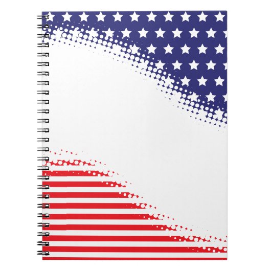 Halbton-Sterne und Streifen Notizblock (Vorderseite)