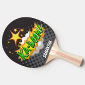 Halbtonbildc$ka-boom! Superhero-personalisiertes Tischtennis Schläger (Seitenansicht)