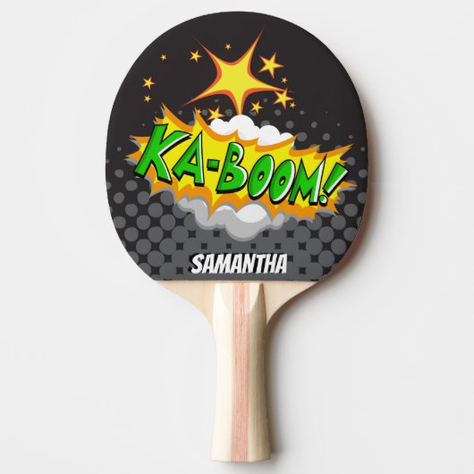 Halbtonbildc$ka-boom! Superhero-personalisiertes Tischtennis Schläger (Vorderseite)