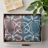 Halbtoned Trendy Blue Mauve Lace Design Seidenpapier (Geschenk)