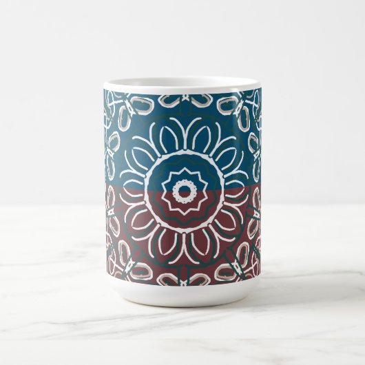Halbtoned Trendy Blue Mauve Laced Design Kaffeetasse (Mittel)