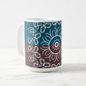 Halbtoned Trendy Blue Mauve Laced Design Kaffeetasse (Vorderseite Links)