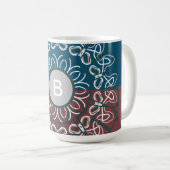 Halbtoned Trendy Blue Mauve Laced Monogram Kaffeetasse (VorderseiteRechts)