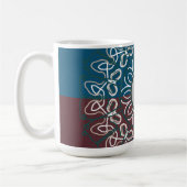 Halbtoned Trendy Blue Mauve Laced Monogram Kaffeetasse (Links)