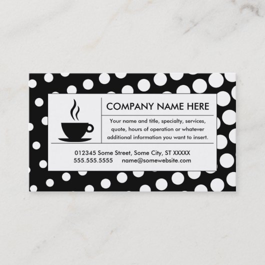 Halbtonkaffee Visitenkarte (Vorderseite)