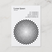 Halbtonkreis 02 - Schwarz auf Weiß Visitenkarte (Rückseite)