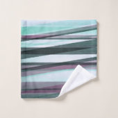 Halbtransparente Ebenen in Aqua Burgund und Grau Badhandtuch Set (Waschlappen)