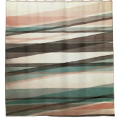 Halbtransparente Ebenen in Pfirsichbraun und Grün Duschvorhang (Vorderseite)